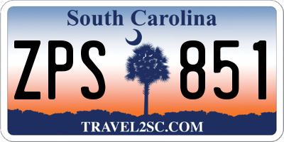 SC license plate ZPS851