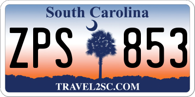 SC license plate ZPS853