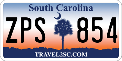 SC license plate ZPS854