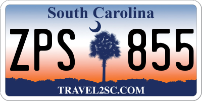 SC license plate ZPS855