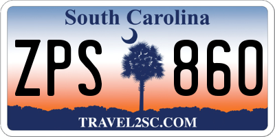 SC license plate ZPS860