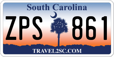 SC license plate ZPS861