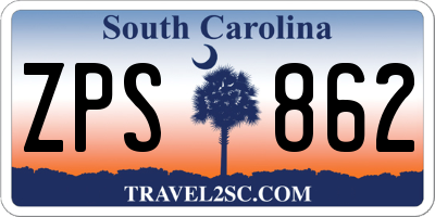 SC license plate ZPS862
