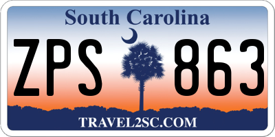 SC license plate ZPS863