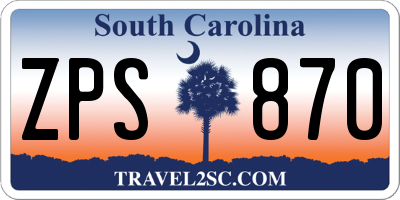 SC license plate ZPS870