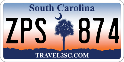 SC license plate ZPS874
