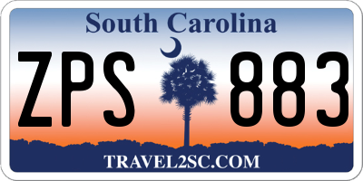 SC license plate ZPS883