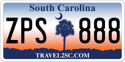 SC license plate ZPS888