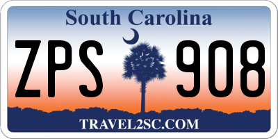 SC license plate ZPS908