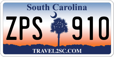 SC license plate ZPS910