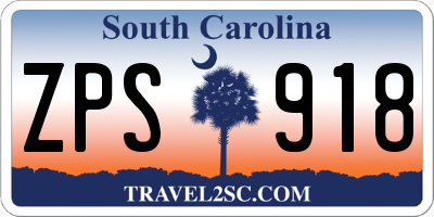 SC license plate ZPS918