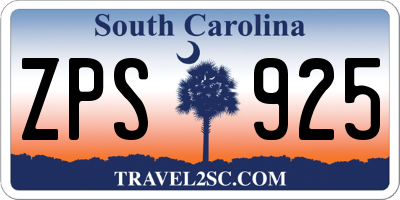 SC license plate ZPS925