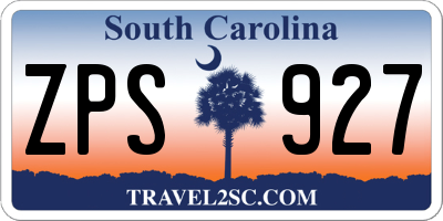 SC license plate ZPS927
