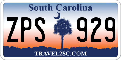 SC license plate ZPS929