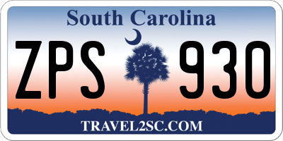 SC license plate ZPS930
