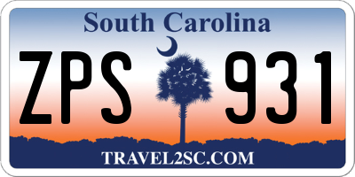 SC license plate ZPS931