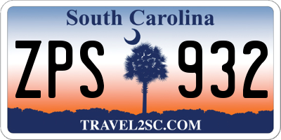 SC license plate ZPS932