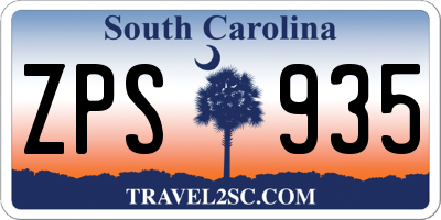 SC license plate ZPS935