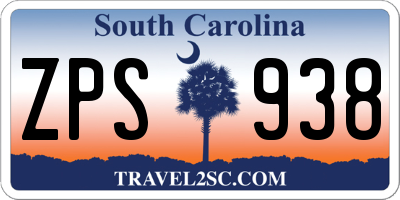 SC license plate ZPS938