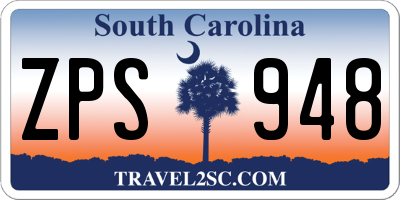 SC license plate ZPS948