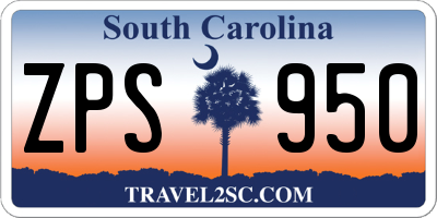 SC license plate ZPS950