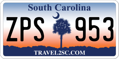 SC license plate ZPS953