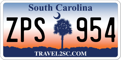 SC license plate ZPS954