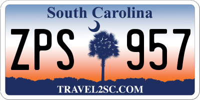 SC license plate ZPS957