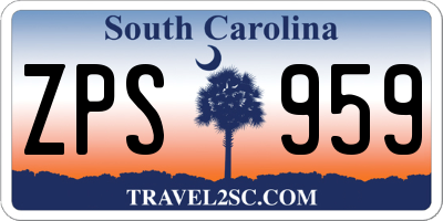 SC license plate ZPS959