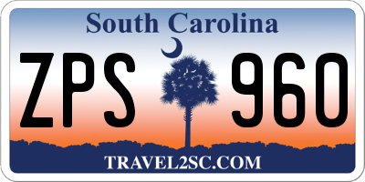 SC license plate ZPS960