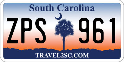 SC license plate ZPS961