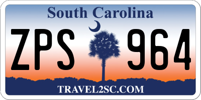 SC license plate ZPS964
