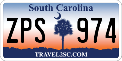 SC license plate ZPS974