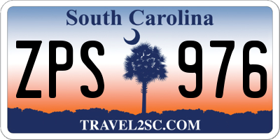 SC license plate ZPS976