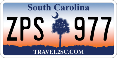 SC license plate ZPS977