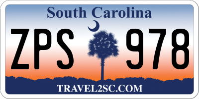 SC license plate ZPS978