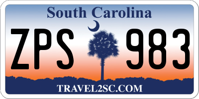 SC license plate ZPS983