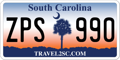 SC license plate ZPS990