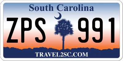 SC license plate ZPS991