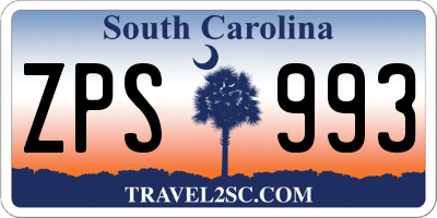SC license plate ZPS993