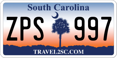 SC license plate ZPS997