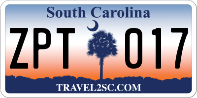 SC license plate ZPT017