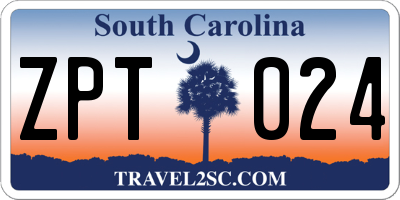 SC license plate ZPT024