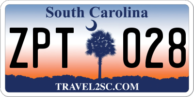 SC license plate ZPT028