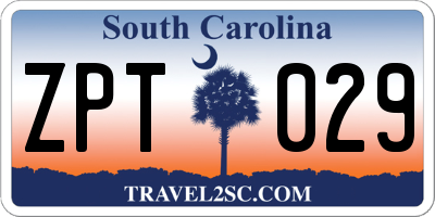 SC license plate ZPT029