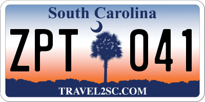 SC license plate ZPT041