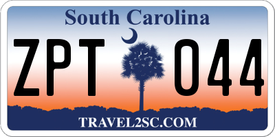 SC license plate ZPT044