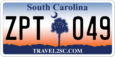 SC license plate ZPT049