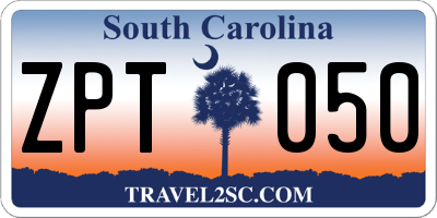 SC license plate ZPT050