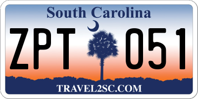 SC license plate ZPT051